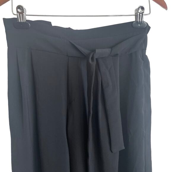 ZARA Women Paperbag Pants M Black Wide Flare Elastic Waist Boho Cottage Fairy - Picture 7 of 12